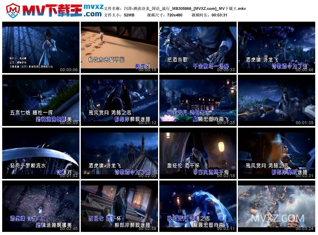 闫泽-酒虎诗龙_国语_流行_MB305866